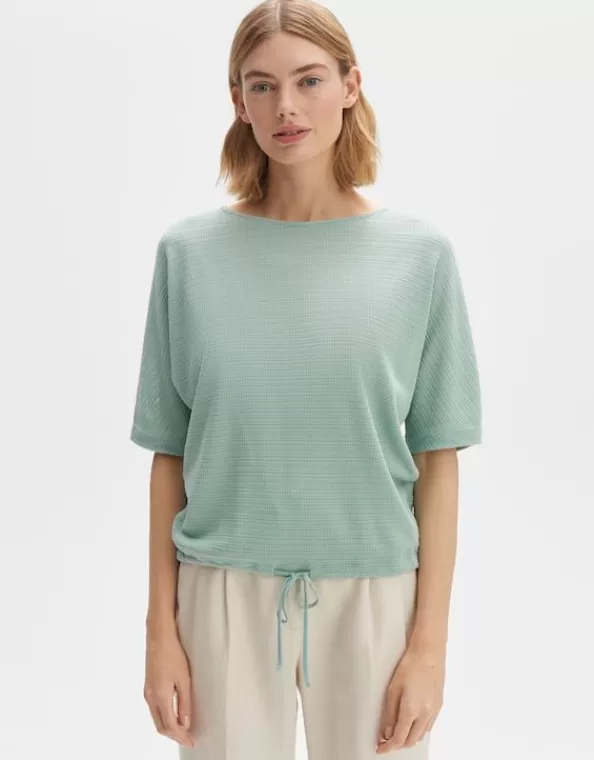 Boxy Shirt Saronji Structure Loose Aus Viskose Mix>OPUS Fashion Shop