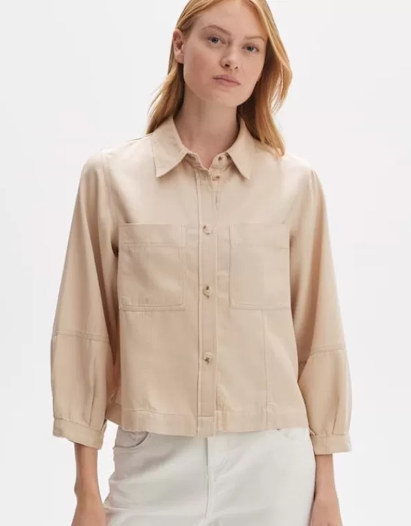 Cropped Bluse Fidara Loose Aus Tencel By Lenzing>OPUS Fashion Cheap