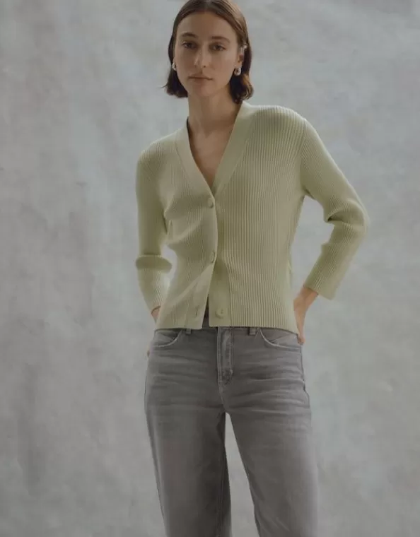 Gerippter Cardigan Temotion Slim Aus Viskose Mix>SOMEDAY Online