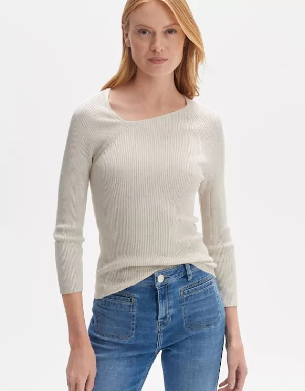 Gerippter Pullover Pinda Slim Aus Ecovero Viskose Mix>OPUS Fashion Store