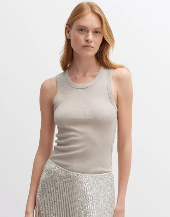 Geripptes Tanktop Ilesso Sparkle Slim Mit Glitzer Effekt>OPUS Fashion Shop