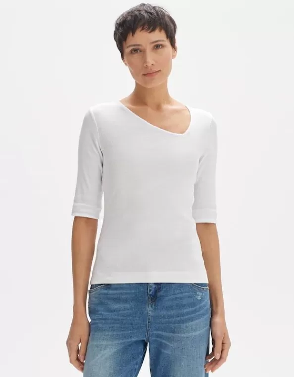 Rippshirt Sifasym Fresh Slim Mit Asymmetrischem Ausschnitt>OPUS Fashion Cheap