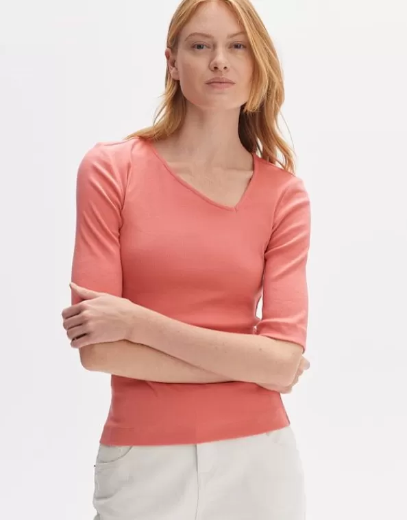 Rippshirt Sifasym Fresh Slim Mit Asymmetrischem Ausschnitt>OPUS Fashion Clearance