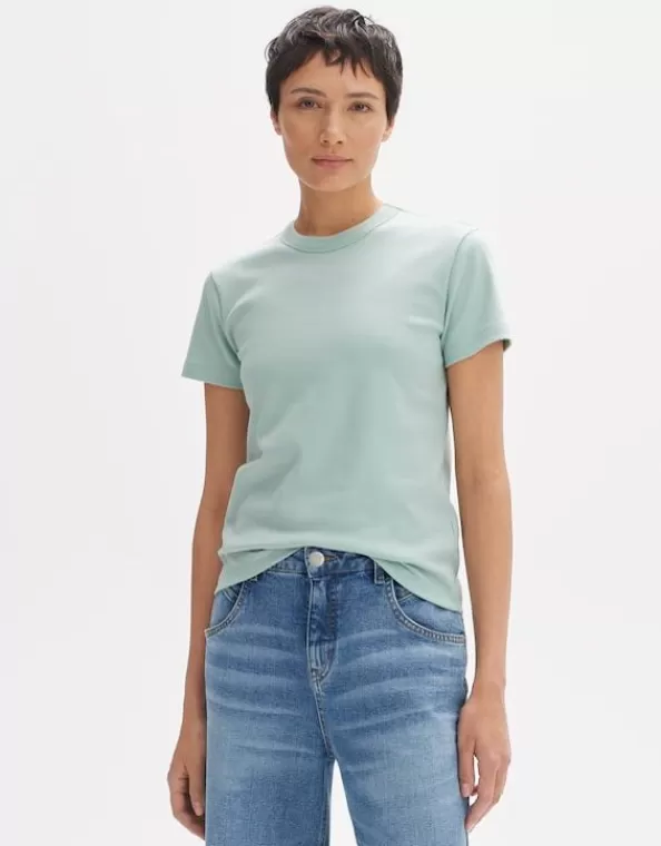 T-Shirt Samun Slim Aus Bci Cotton Mix>OPUS Fashion Outlet