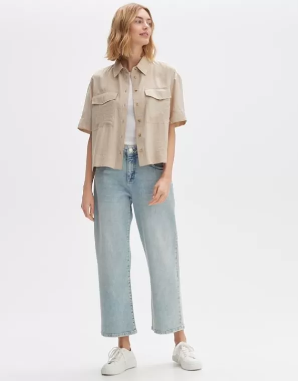 Wide Cropped Jeans Momito Fresh Aus Stretchigem Bci Cotton Mix>OPUS Fashion Shop