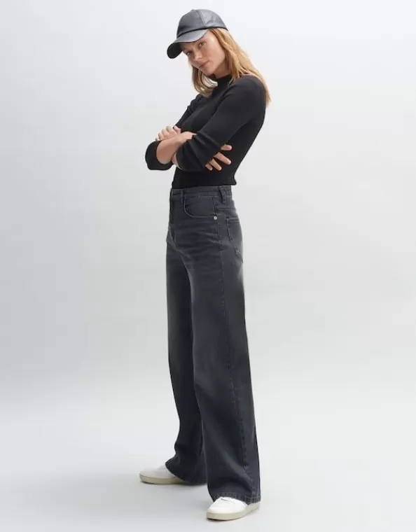 Wide Leg Jeans Mivy Grey High Rise Aus Stretchigem Baumwoll Mix>OPUS Fashion Online